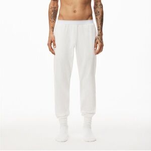 Alexander Wang waffle unisex jogger pant men’s white long John’s medium NWT